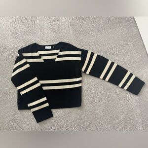 LNA black and cream sweater